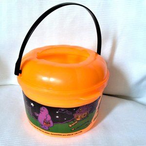 McDONALDS HAPPY MEAL HalloweenBucket Pail Trick Treat 1999 Pumpkin Lid Grimmace